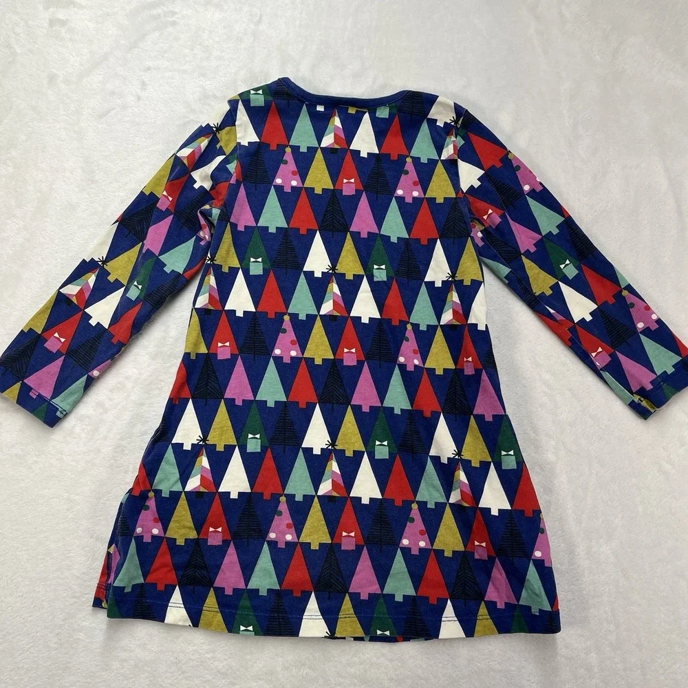 Hanna Andersson A-Line Dress Toddler Girls 4 Christmas Tree Colorful Pockets